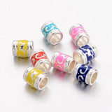 100pcs Enamel Alloy European Beads for Jewelry Making DIY Bracelet Necklace
