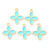 100pcs Enamel Charms Flower Alloy Light Plated Pendant Jewelry Making