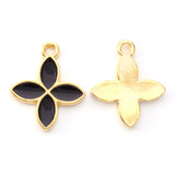 100pcs Enamel Charms Flower Alloy Light Plated Pendant Jewelry Making