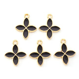 100pcs Enamel Charms Flower Alloy Light Plated Pendant Jewelry Making