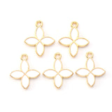 100pcs Enamel Charms Flower Alloy Light Plated Pendant Jewelry Making