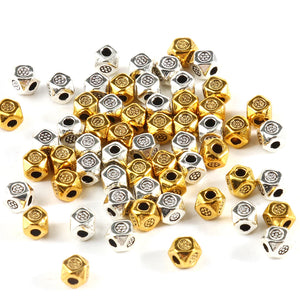 100pcs 4x3mm Faceted Cube Square Beads for Jewelry Making