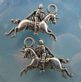 100pcs Unicorn Knight Charm Pendants for Jewelry Making 23x17mm