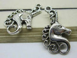 100pcs Unicorn Charm Pendants for Jewelry Making 25x15mm