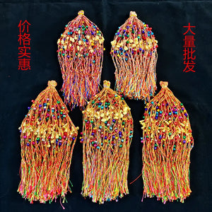 100pcs Colorful Thread Bracelet with Bell Hanging Gourd Blessing Bag