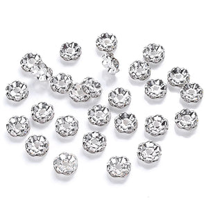 100pcs Flower Rhinestone Beads Czech Crystal Spacer Beads DIY Jewelry Making