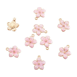 100pcs Flower Enamel Pendants for Jewelry Making DIY