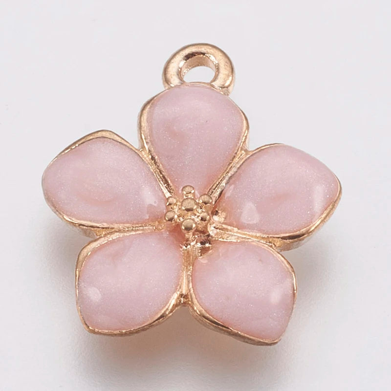 100pcs Flower Enamel Pendants for Jewelry Making DIY