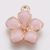 100pcs Flower Enamel Pendants for Jewelry Making DIY