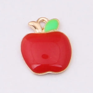100pcs Fruit Series Alloy Drop Oil Pendant DIY Jewelry Wholesale