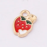100pcs Fruit Series Alloy Drop Oil Pendant DIY Jewelry Wholesale