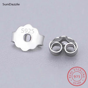 100pcs 925 Sterling Silver Ear Stopper Safety Backs Ear Plugs