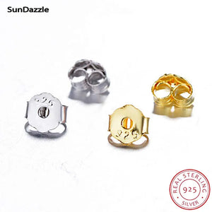 100pcs 925 Sterling Silver Earring Stopper Safety Backs Ear Plugs