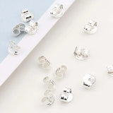 100pcs 925 Sterling Silver Ear Stopper Safety Backs Ear Plugs