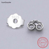 100pcs 925 Sterling Silver Ear Stopper Safety Backs Ear Plugs