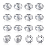 100pcs Glass European Beads Faceted Large Hole Rondelle for Jewelry Making