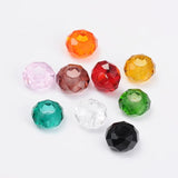 100pcs Glass European Beads Faceted Large Hole Rondelle for Jewelry Making