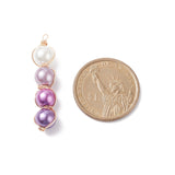 100pcs Glass Pearl Round Bead Pendant Colorful Charms DIY Jewelry Making