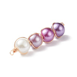 100pcs Glass Pearl Round Bead Pendant Colorful Charms DIY Jewelry Making