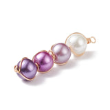 100pcs Glass Pearl Round Bead Pendant Colorful Charms DIY Jewelry Making
