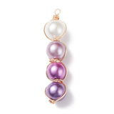 100pcs Glass Pearl Round Bead Pendant Colorful Charms DIY Jewelry Making