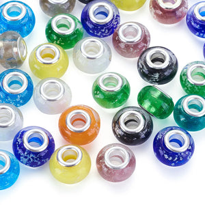 100pcs Glow In The Dark Mixed Lampwork Large Hole European Beads