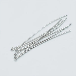 100pcs Gold/Silver 40mm Ball Headpins, 0.7mm Gauge