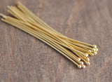 100pcs Gold/Silver 40mm Ball Headpins, 0.7mm Gauge