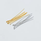 100pcs Gold/Silver 40mm Ball Headpins, 0.7mm Gauge