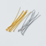 100pcs Gold/Silver 40mm Ball Headpins, 0.7mm Gauge