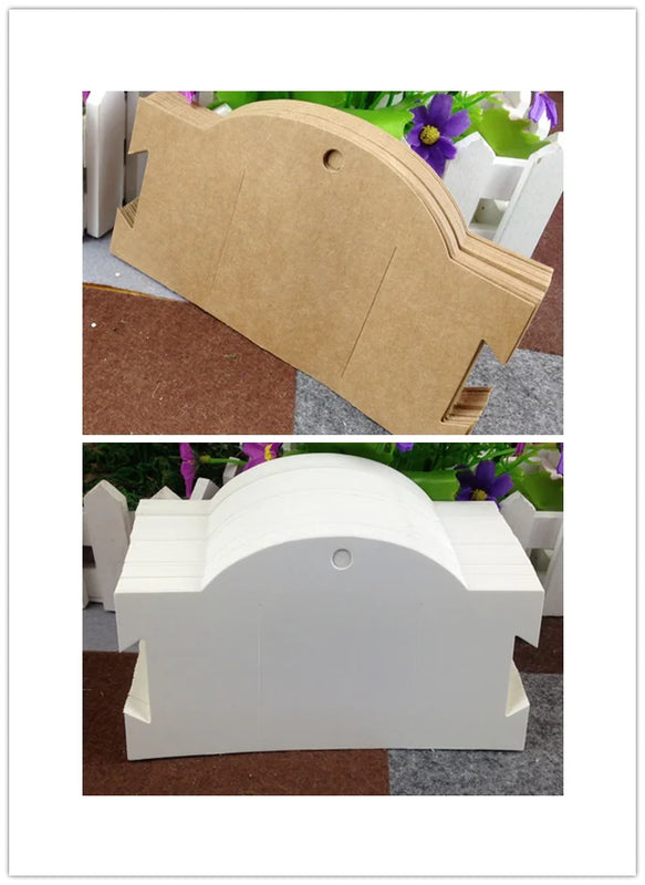100pcs Brown Hair Accessory Packaging Paper Cards