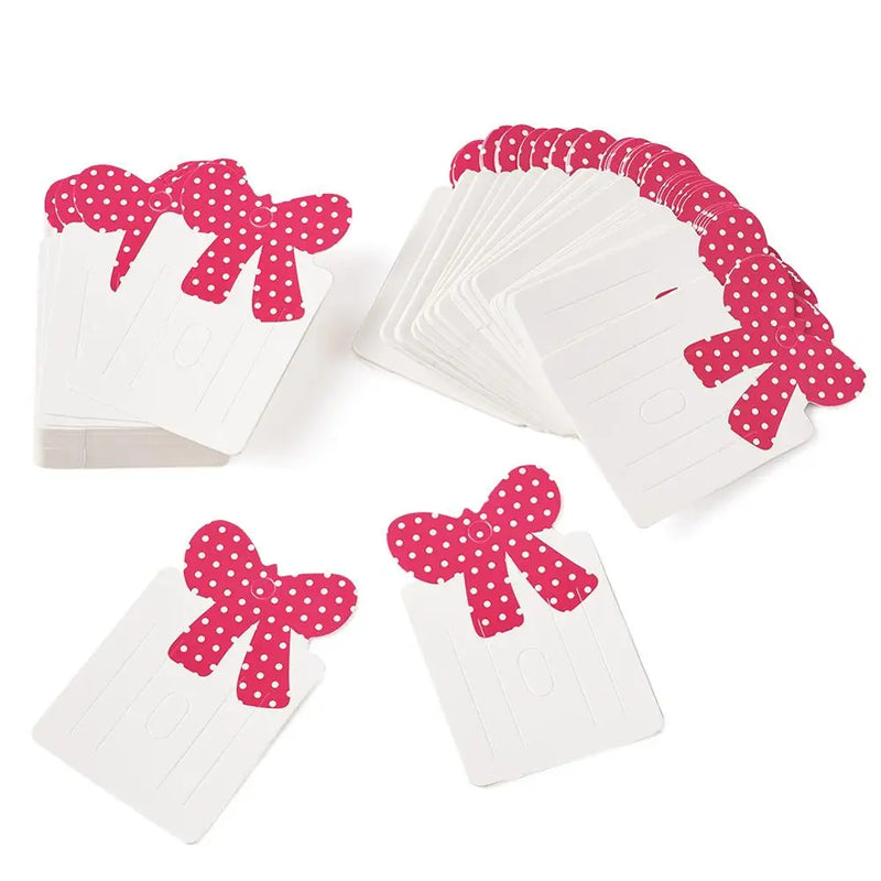 100pcs Hair Clip Cards Bowknot Style Packaging Paper Cards