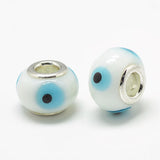 100pcs Evil Eye Lampwork European Beads