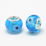 100pcs Evil Eye Lampwork European Beads