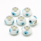 100pcs Evil Eye Lampwork European Beads
