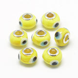 100pcs Evil Eye Lampwork European Beads