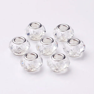 100pcs Large Hole Glass European Beads for Jewelry Making 14x8mm