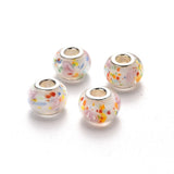 100pcs Lampwork European Beads Glass Bead with Brass Cores