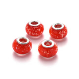 100pcs Lampwork European Beads Glass Bead with Brass Cores