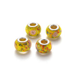 100pcs Lampwork European Beads Glass Bead with Brass Cores