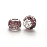 100pcs Lampwork European Beads Glass Bead with Brass Cores