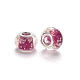 100pcs Lampwork European Beads Glass Bead with Brass Cores