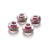100pcs Glitter Lampwork European Large Hole Beads for Jewelry Making