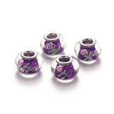 100pcs Glitter Lampwork European Large Hole Beads for Jewelry Making