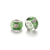100pcs Glitter Lampwork European Large Hole Beads for Jewelry Making