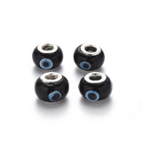 100pcs Lampwork European Beads Large Hole Rondelle Charm Beads