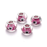 100pcs Lampwork European Beads Large Hole Rondelle Charm Beads