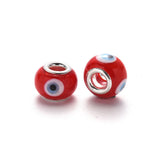 100pcs Lampwork European Beads Large Hole Rondelle Charm Beads