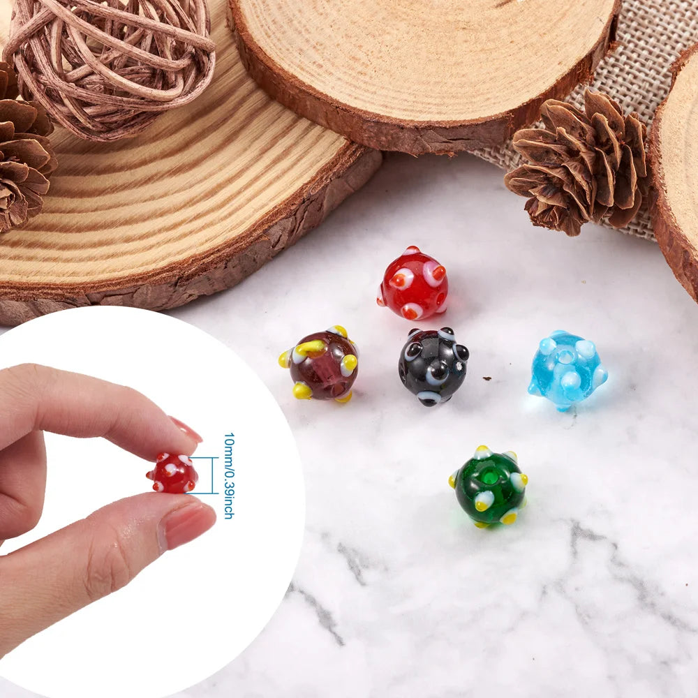 100 Lampwork Tortoise Beads 10mm Mixed Loose Beads for DIY Jewelry Making
