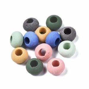 100pcs Porcelain European Beads Large Hole Spacer Beads for Jewelry Making